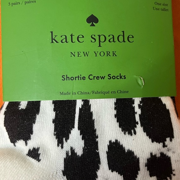 Kate Spade Monochrome Animal Print and stripes Crew Socks 3 pack - Picture 3 of 11